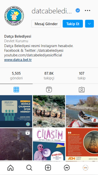datça belediyesi instagram hesabı
