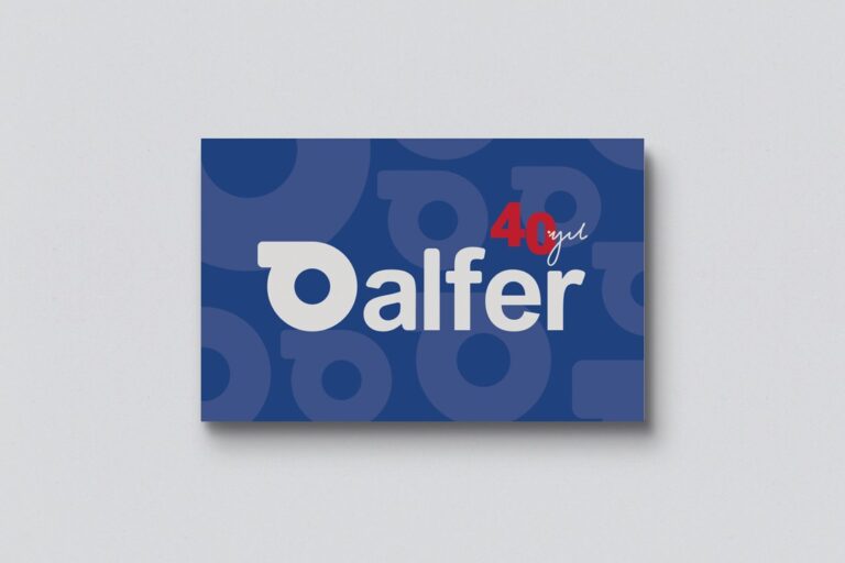 Alfer Mühendislik | 40.yıl Logosu, Yaka Pini, Kapı Önü Pano ve Fotoğraf Stand Tasarımları